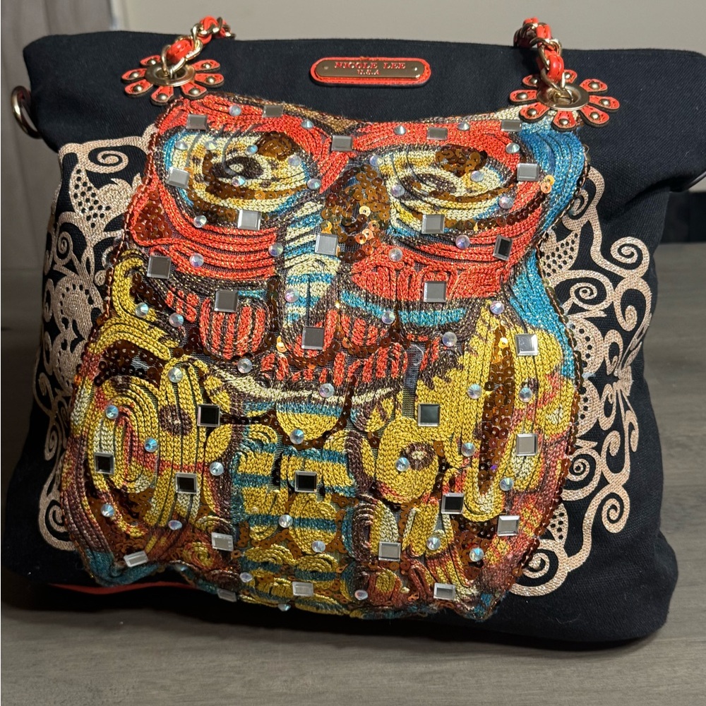Nicole Lee USA Rare Embellished Owl Purse